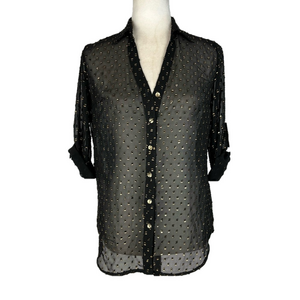 Colori black blouse with gold flecks